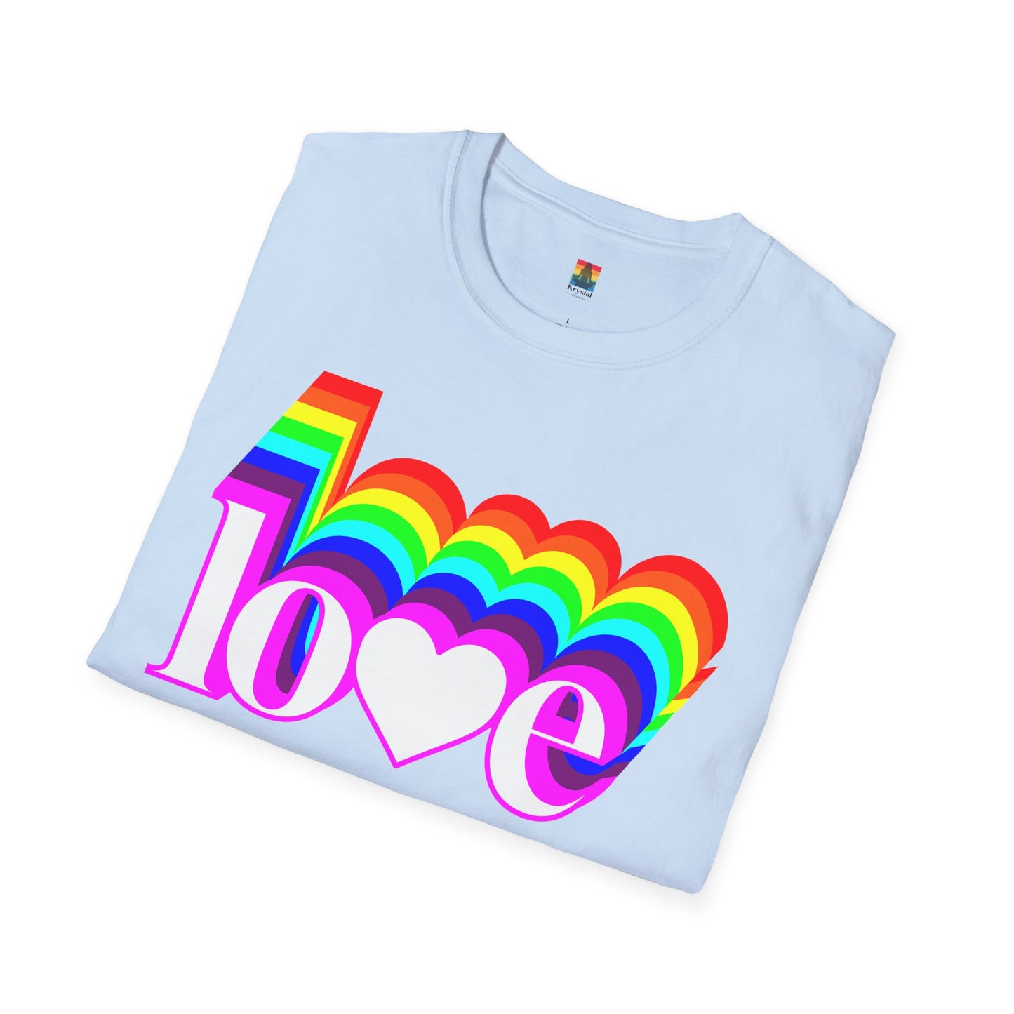Rainbow Love Unisex Softstyle T-Shirt, Casual Wear, Summer Fashion, Gift for Friends