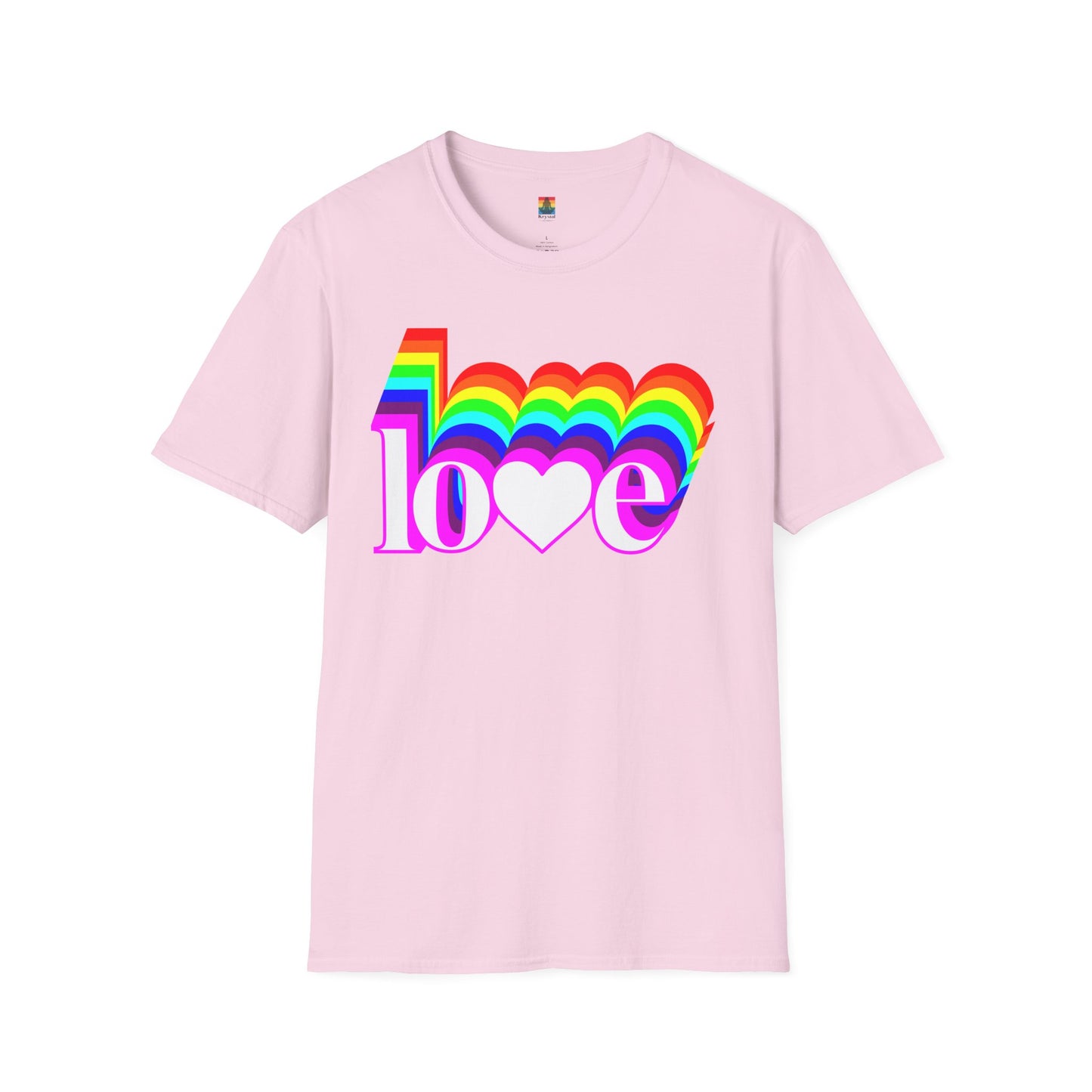 Rainbow Love Unisex Softstyle T-Shirt, Casual Wear, Summer Fashion, Gift for Friends