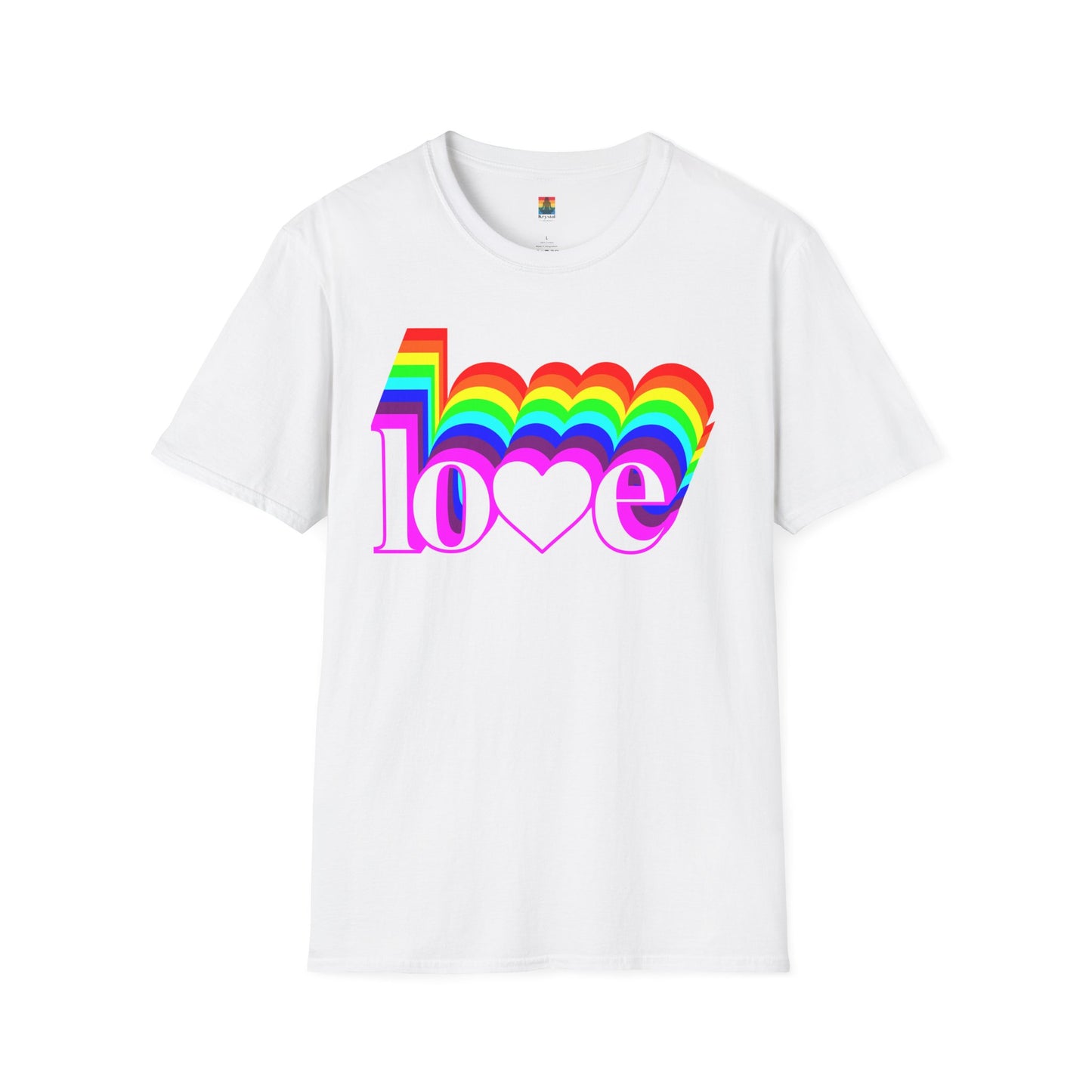 Rainbow Love Unisex Softstyle T-Shirt, Casual Wear, Summer Fashion, Gift for Friends