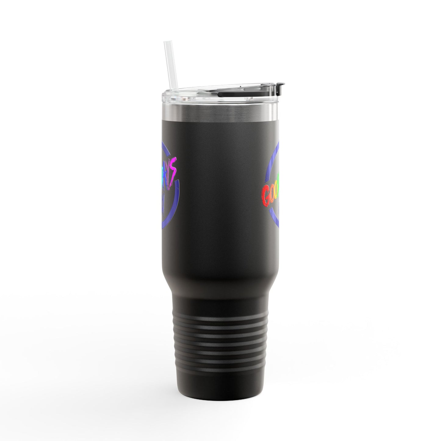 Good Vibes Insulated Travel Mug, 40oz - Perfect for Coffee Lovers, Road Trips, Camping, Gift for Travelers, Motivational Drinkware