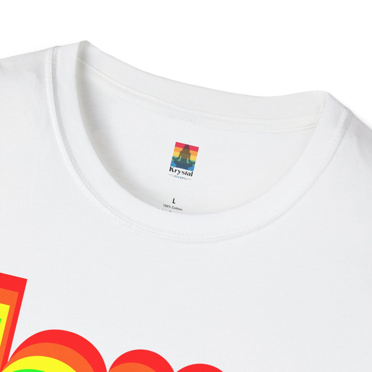 Rainbow Love Unisex Softstyle T-Shirt, Casual Wear, Summer Fashion, Gift for Friends