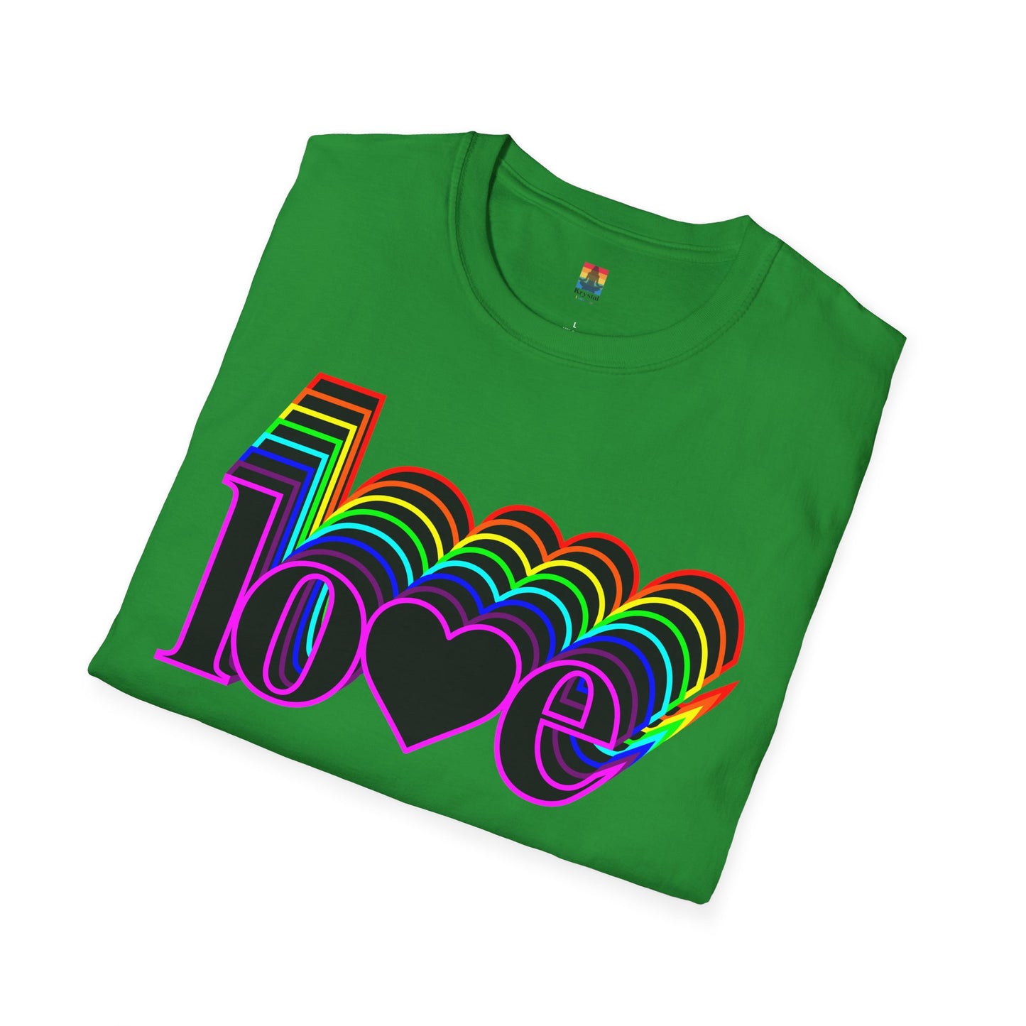 Retro Love Graphic T-Shirt | Unisex Softstyle Tee | Pride Shirt, Casual Wear, Gift for Him/Her, Rainbow Design, Everyday Style