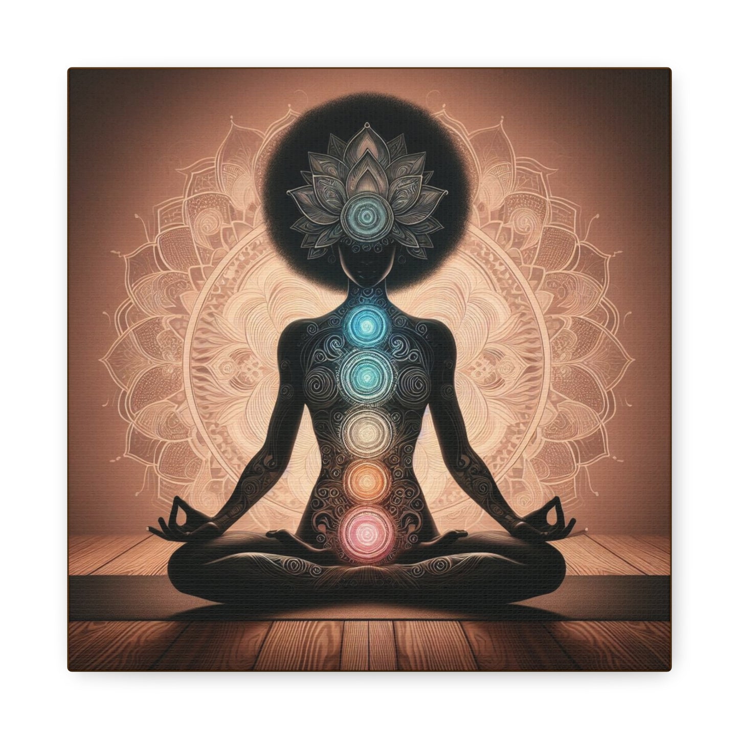 Meditation Chakra Canvas Wall Art, Spiritual Decor, Yoga Gift, Mindfulness Home Decor, Meditation Room Artwork