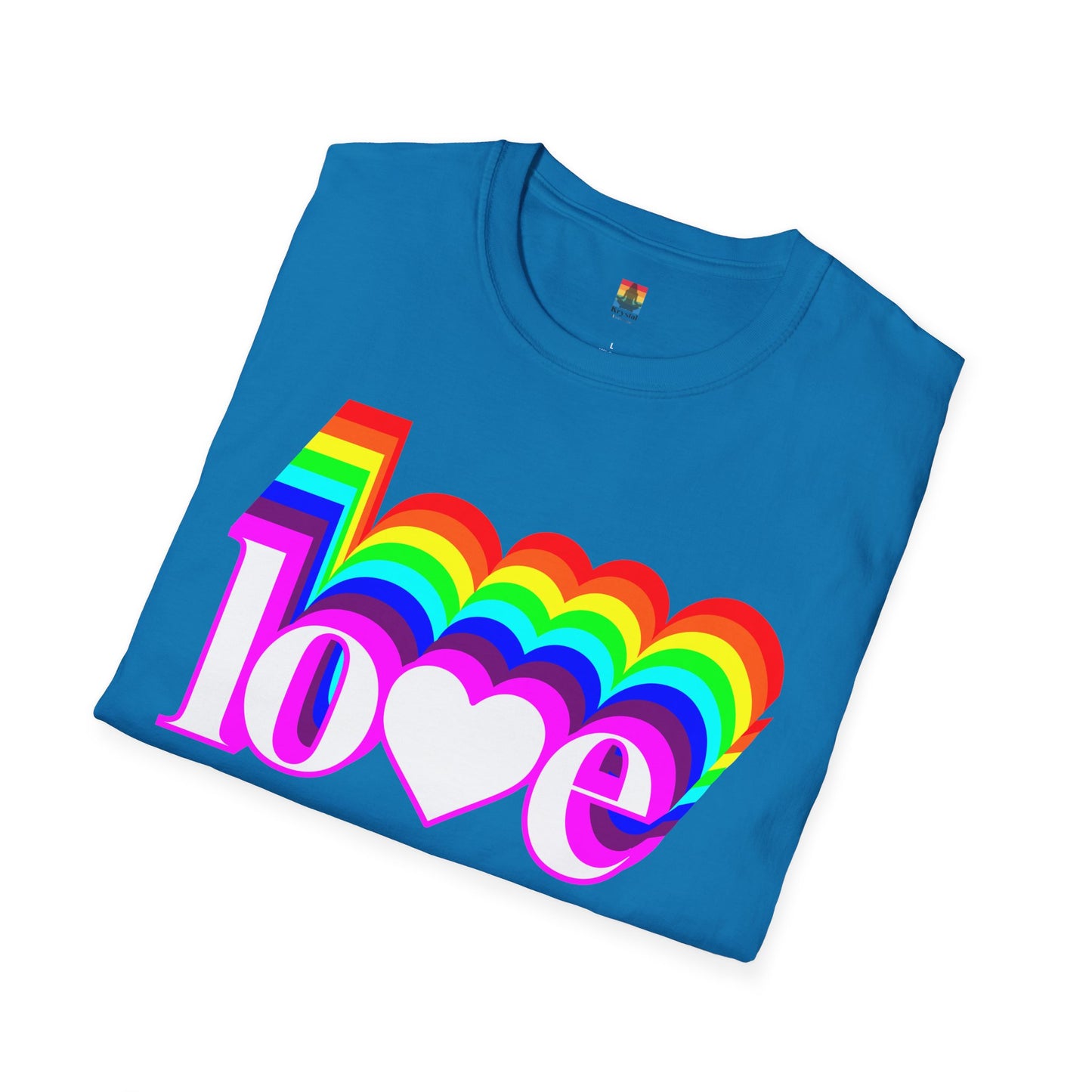 Rainbow Love Unisex Softstyle T-Shirt, Casual Wear, Summer Fashion, Gift for Friends