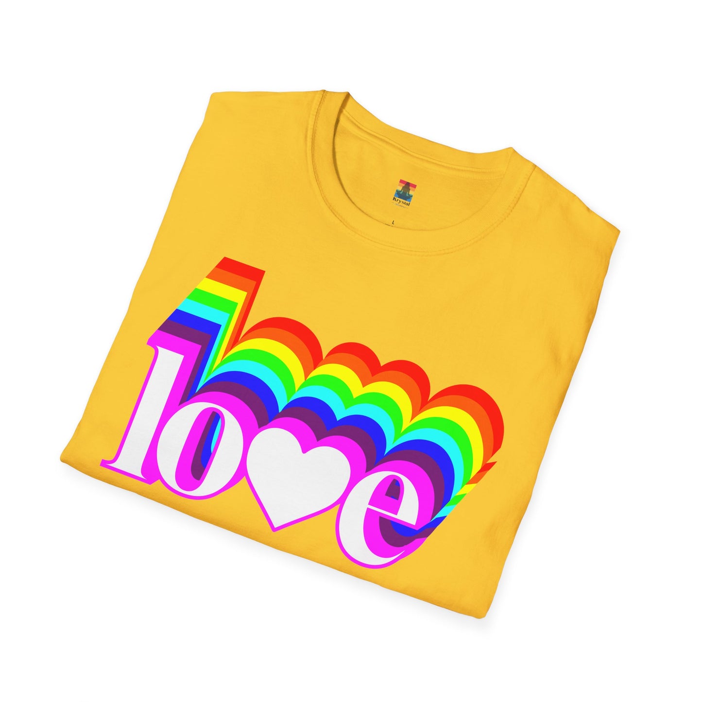 Rainbow Love Unisex Softstyle T-Shirt, Casual Wear, Summer Fashion, Gift for Friends