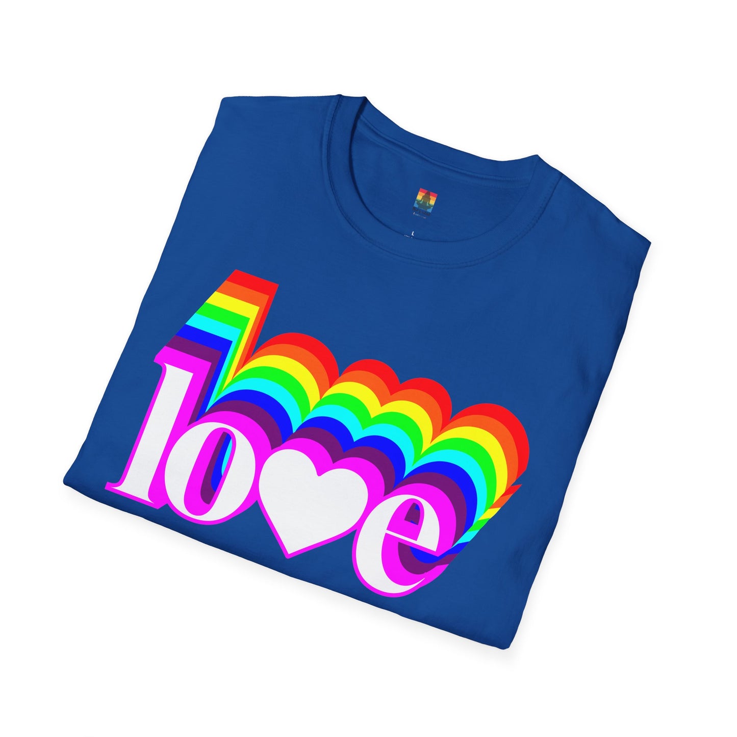 Rainbow Love Unisex Softstyle T-Shirt, Casual Wear, Summer Fashion, Gift for Friends