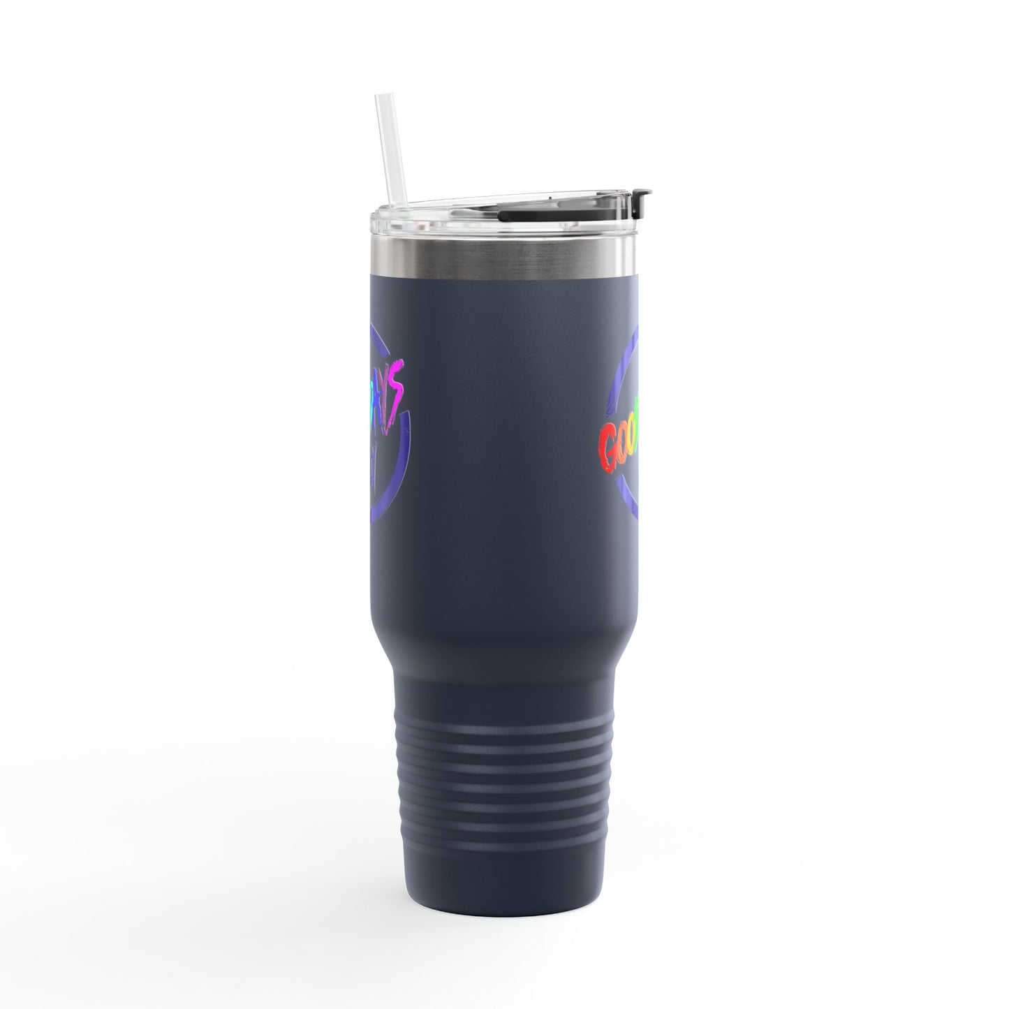 Good Vibes Insulated Travel Mug, 40oz - Perfect for Coffee Lovers, Road Trips, Camping, Gift for Travelers, Motivational Drinkware