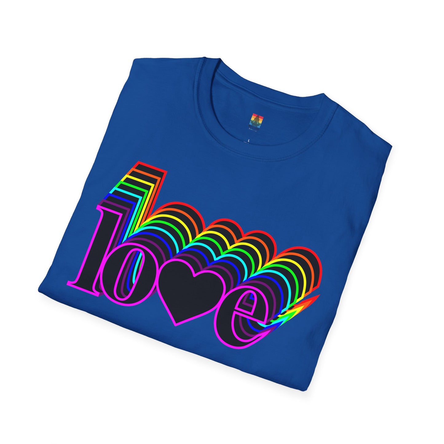 Retro Love Graphic T-Shirt | Unisex Softstyle Tee | Pride Shirt, Casual Wear, Gift for Him/Her, Rainbow Design, Everyday Style