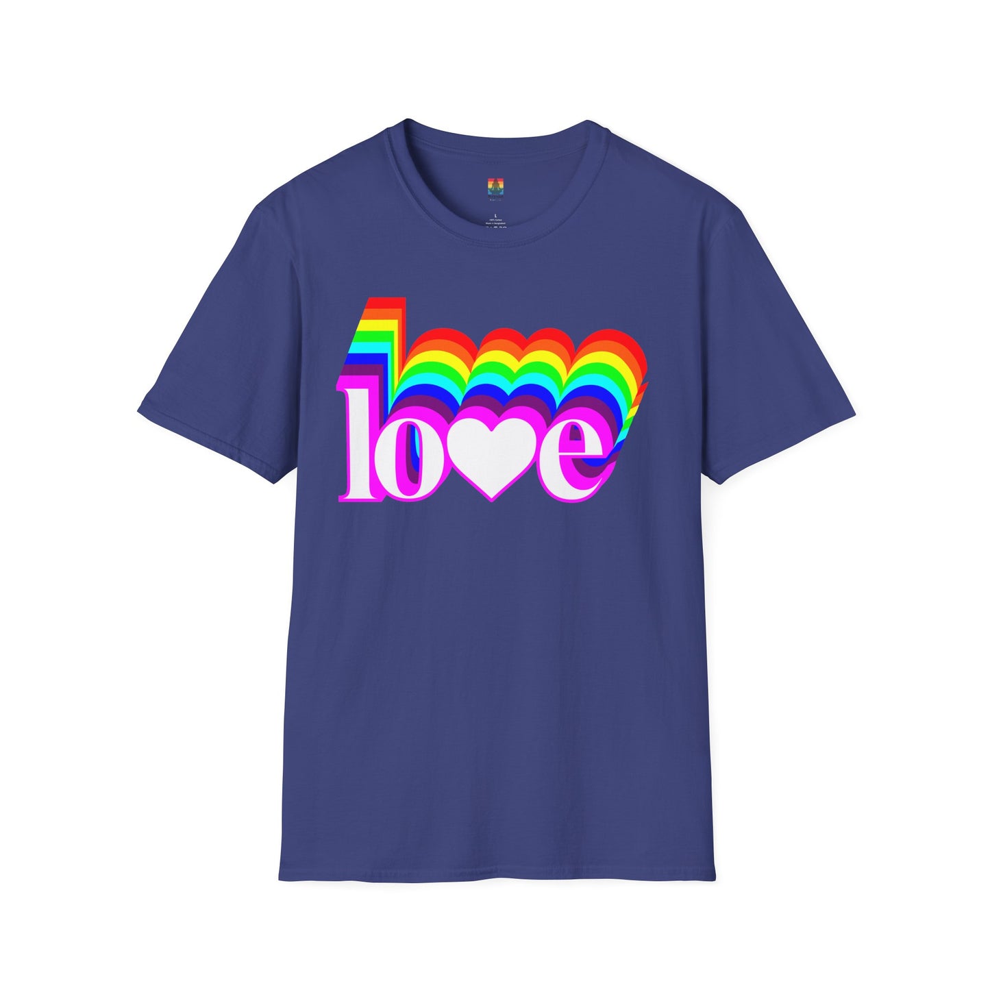 Rainbow Love Unisex Softstyle T-Shirt, Casual Wear, Summer Fashion, Gift for Friends