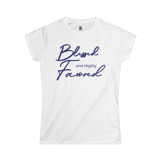 Women's Blessed and Highly Favored Tee, Inspirational T-Shirt, Gift for Her, Faith-based Apparel, Christian Women's Fashion