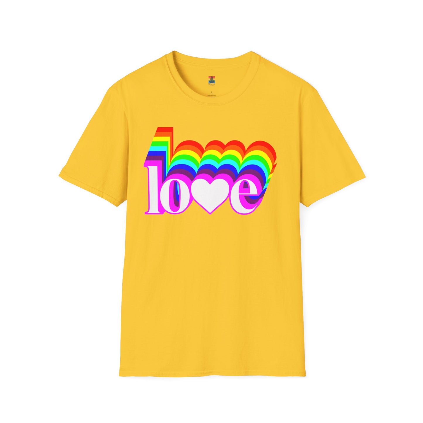 Rainbow Love Unisex Softstyle T-Shirt, Casual Wear, Summer Fashion, Gift for Friends