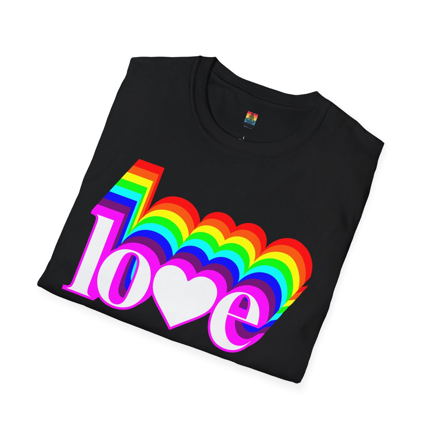 Rainbow Love Unisex Softstyle T-Shirt, Casual Wear, Summer Fashion, Gift for Friends