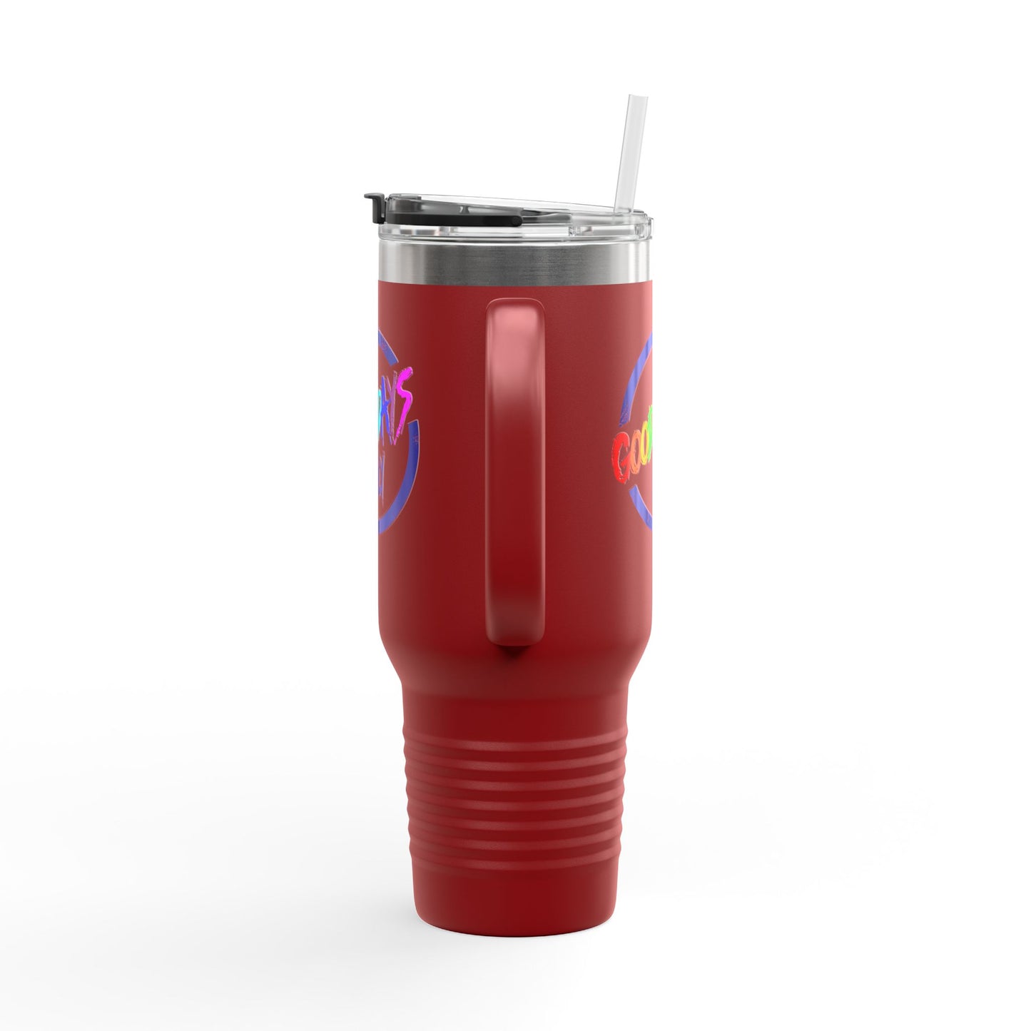 Good Vibes Insulated Travel Mug, 40oz - Perfect for Coffee Lovers, Road Trips, Camping, Gift for Travelers, Motivational Drinkware