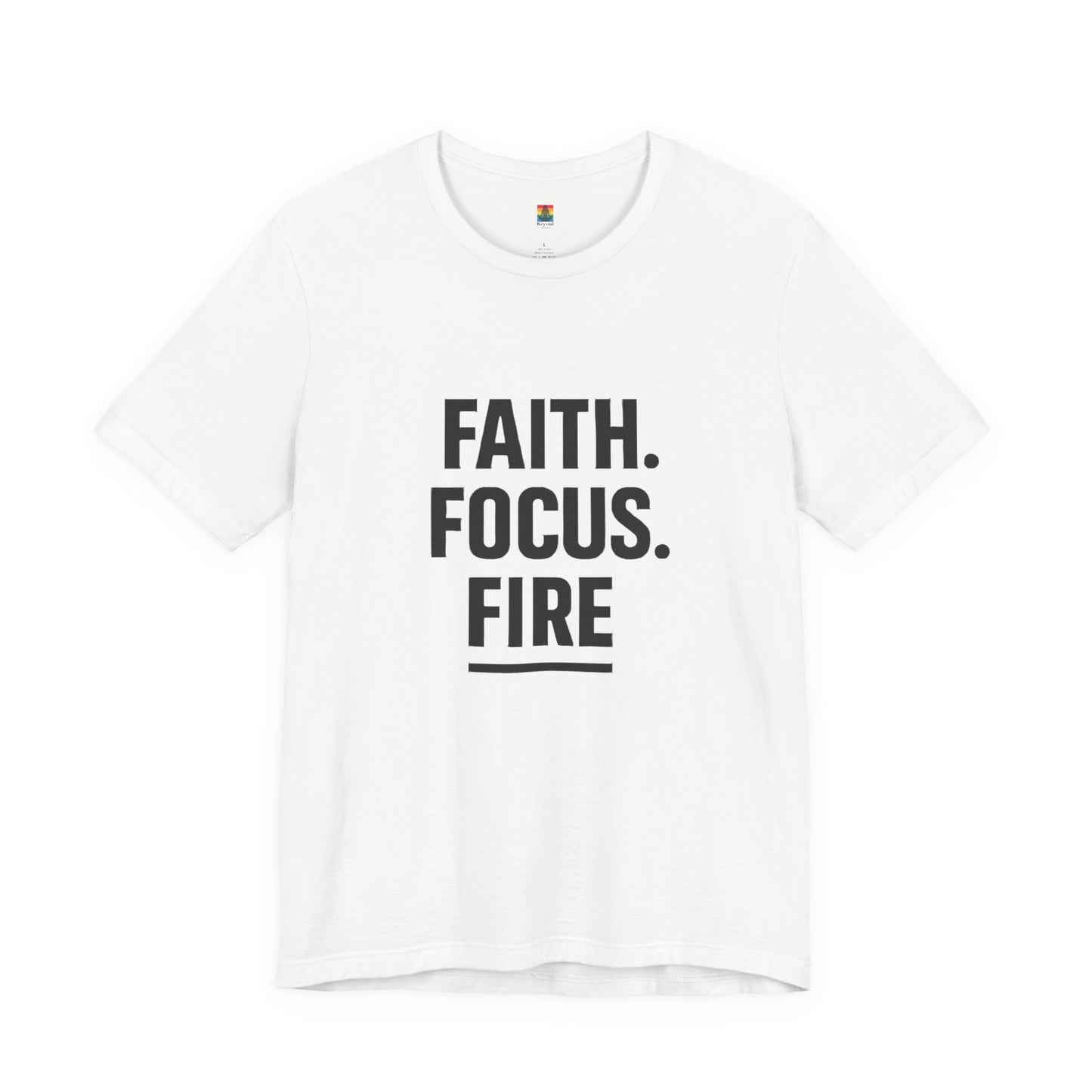 Inspirational Unisex Jersey Tee - Faith Focus Fire Shirt, Motivational T-Shirt, Gift for Him/Her, Everyday Wear, Casual Outfit