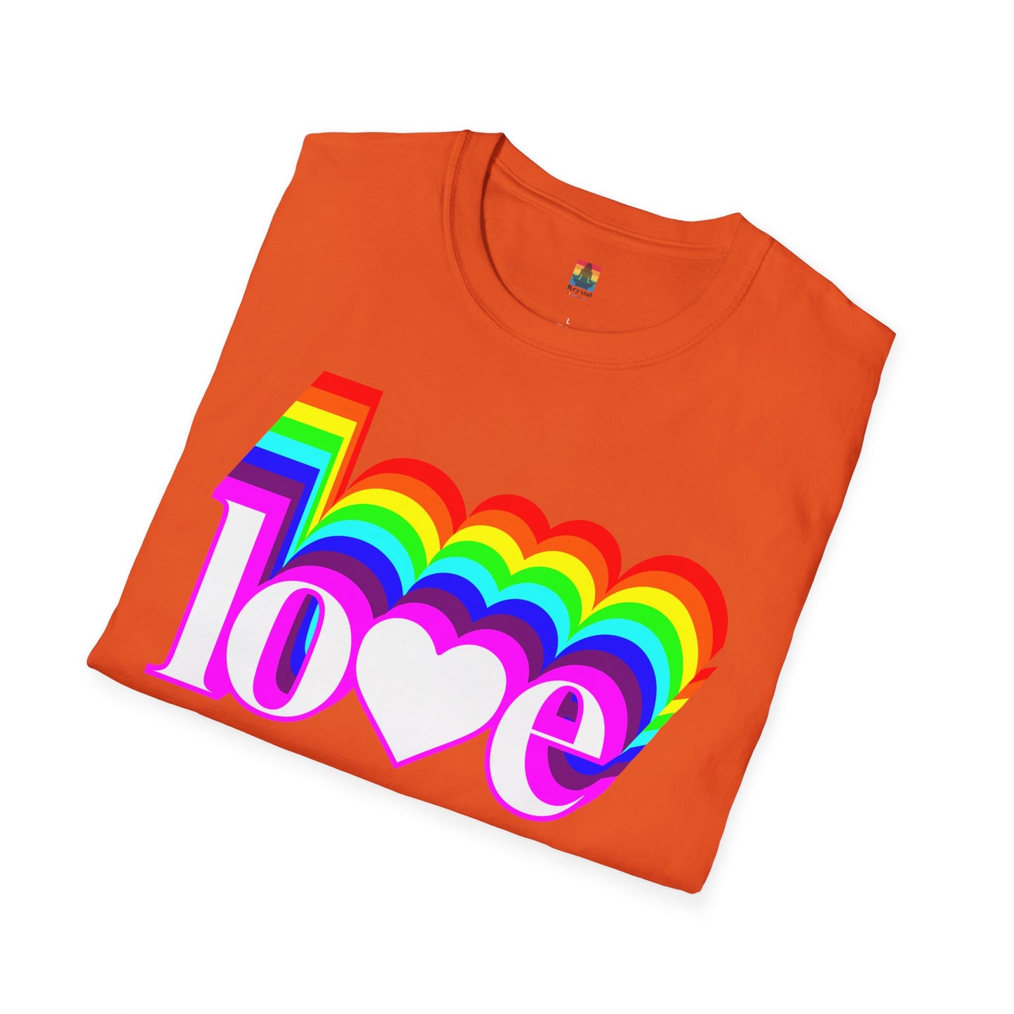 Rainbow Love Unisex Softstyle T-Shirt, Casual Wear, Summer Fashion, Gift for Friends