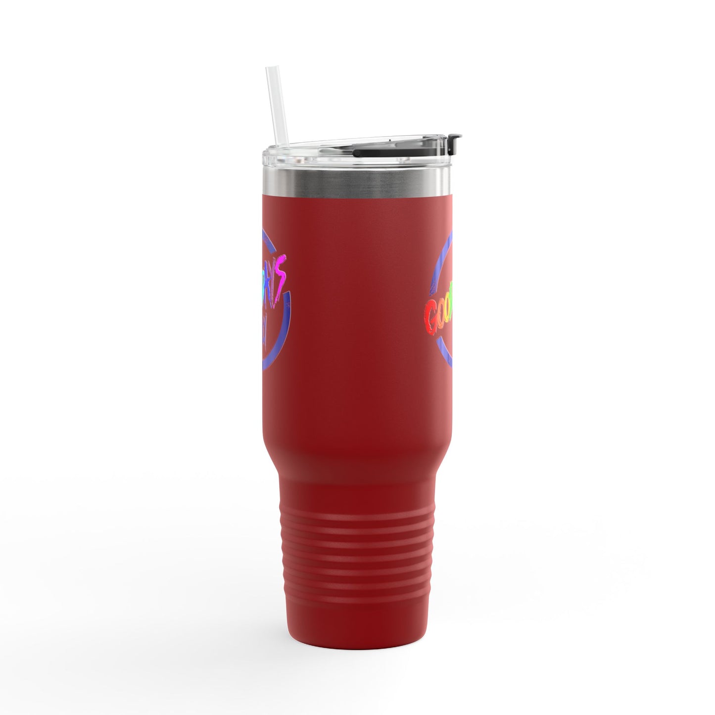 Good Vibes Insulated Travel Mug, 40oz - Perfect for Coffee Lovers, Road Trips, Camping, Gift for Travelers, Motivational Drinkware