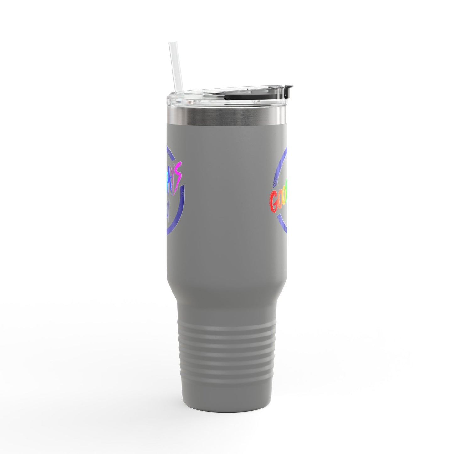 Good Vibes Insulated Travel Mug, 40oz - Perfect for Coffee Lovers, Road Trips, Camping, Gift for Travelers, Motivational Drinkware