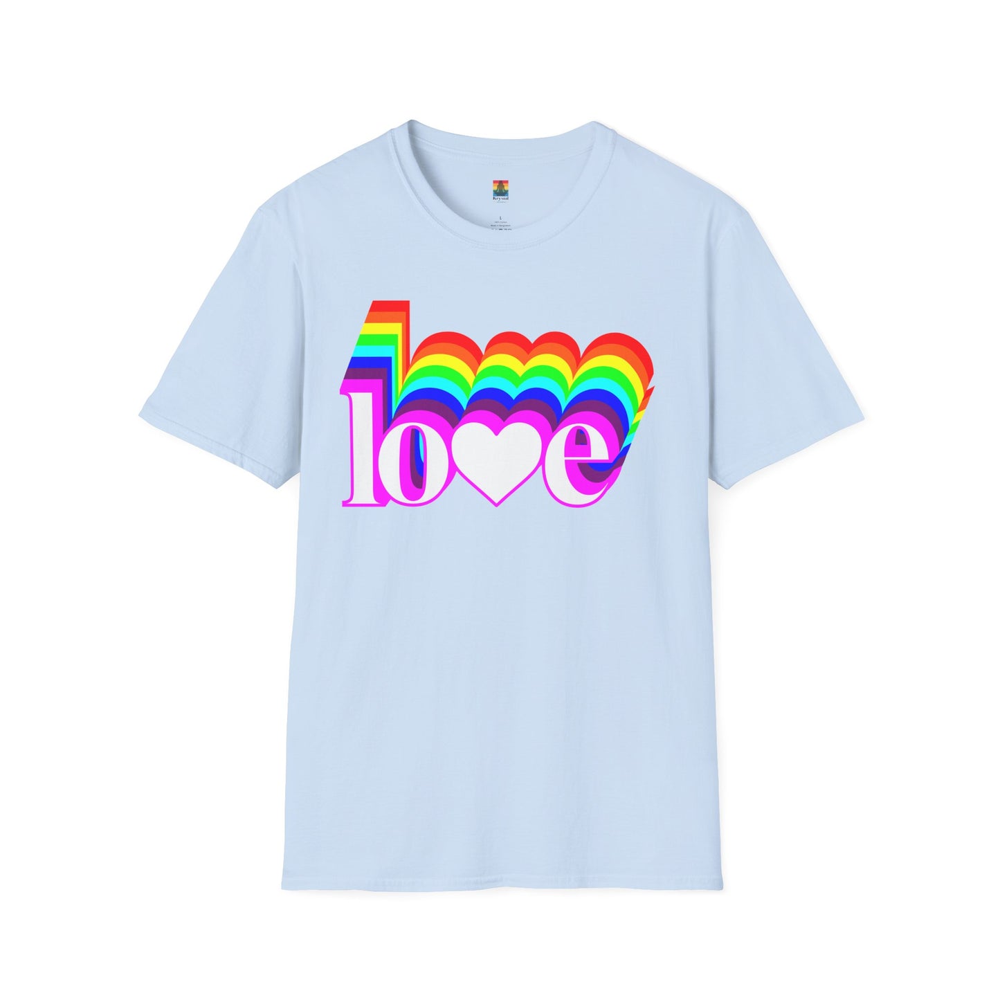 Rainbow Love Unisex Softstyle T-Shirt, Casual Wear, Summer Fashion, Gift for Friends