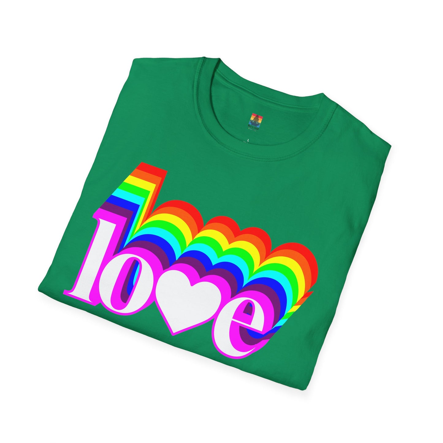 Rainbow Love Unisex Softstyle T-Shirt, Casual Wear, Summer Fashion, Gift for Friends
