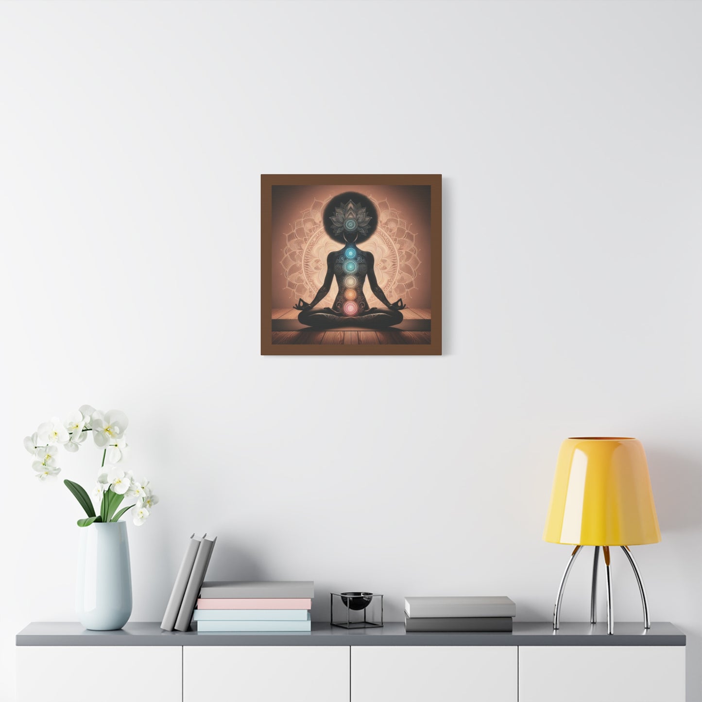 Meditation Chakra Canvas Wall Art, Spiritual Decor, Yoga Gift, Mindfulness Home Decor, Meditation Room Artwork