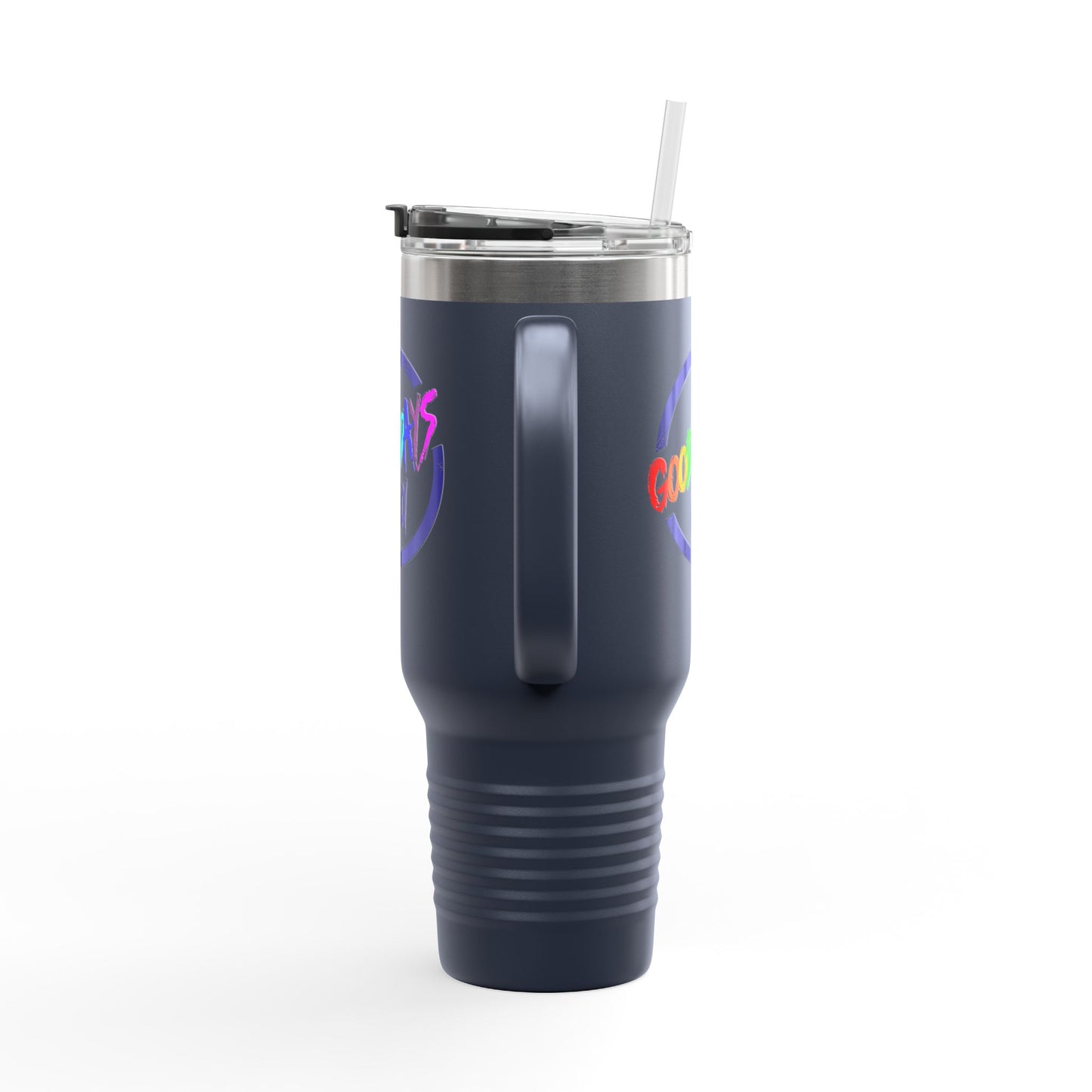 Good Vibes Insulated Travel Mug, 40oz - Perfect for Coffee Lovers, Road Trips, Camping, Gift for Travelers, Motivational Drinkware
