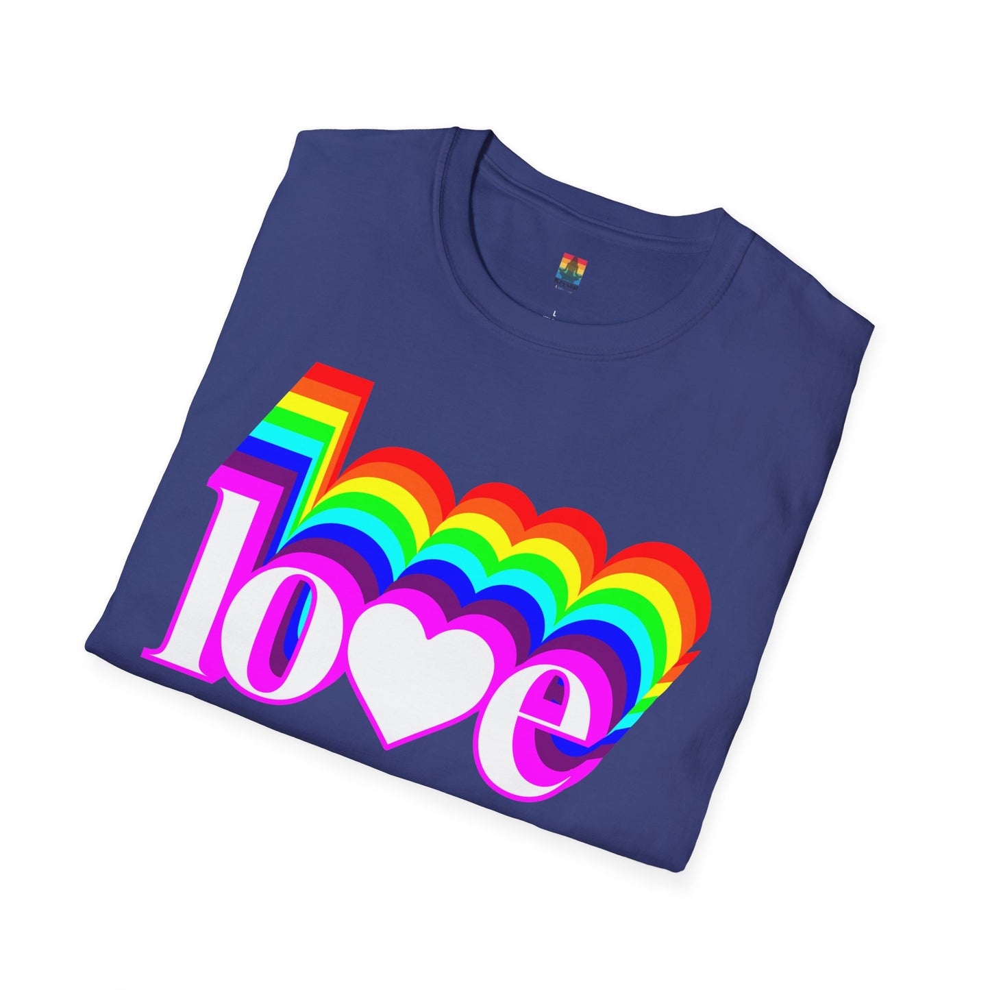 Rainbow Love Unisex Softstyle T-Shirt, Casual Wear, Summer Fashion, Gift for Friends