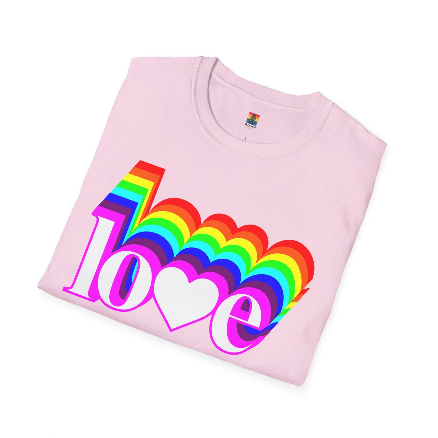Rainbow Love Unisex Softstyle T-Shirt, Casual Wear, Summer Fashion, Gift for Friends