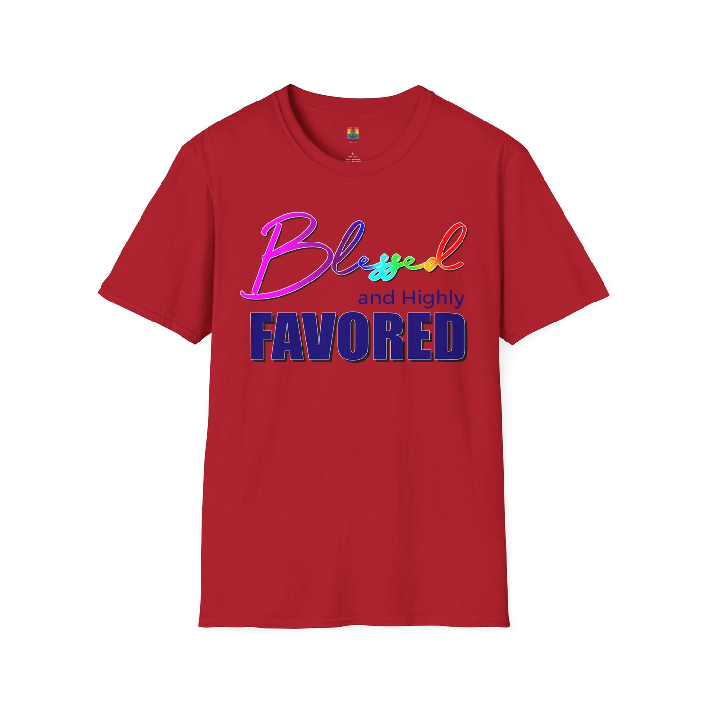 Unisex T-Shirt | Blessed and Highly Favored | Inspirational Gift, Everyday Wear, Pride Celebration, Affirmation Tee, Spiritual Apparel