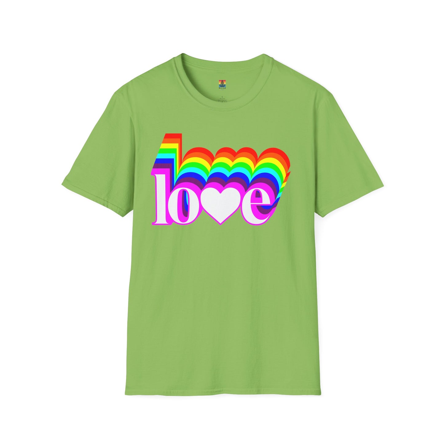 Rainbow Love Unisex Softstyle T-Shirt, Casual Wear, Summer Fashion, Gift for Friends