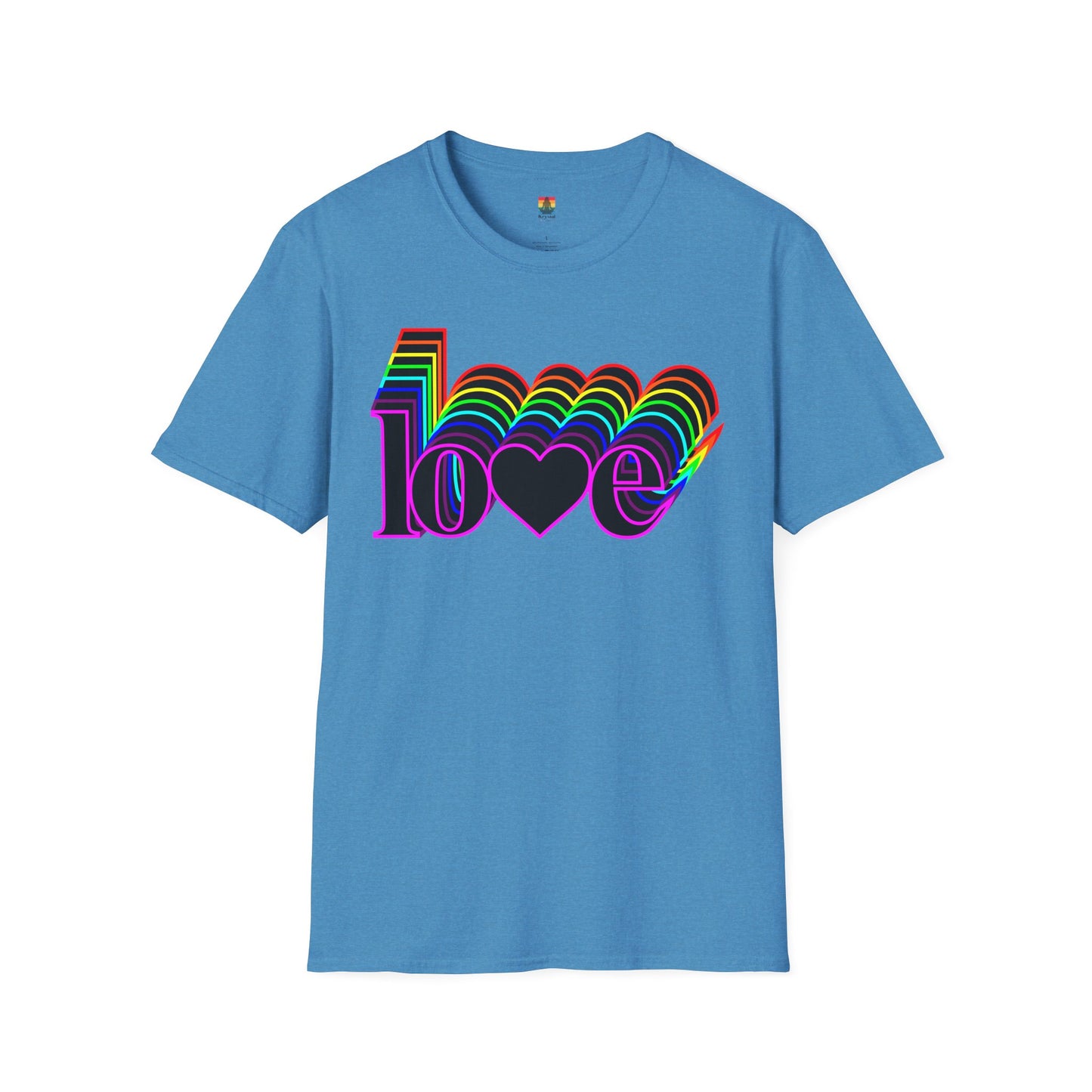 Retro Love Graphic T-Shirt | Unisex Softstyle Tee | Pride Shirt, Casual Wear, Gift for Him/Her, Rainbow Design, Everyday Style