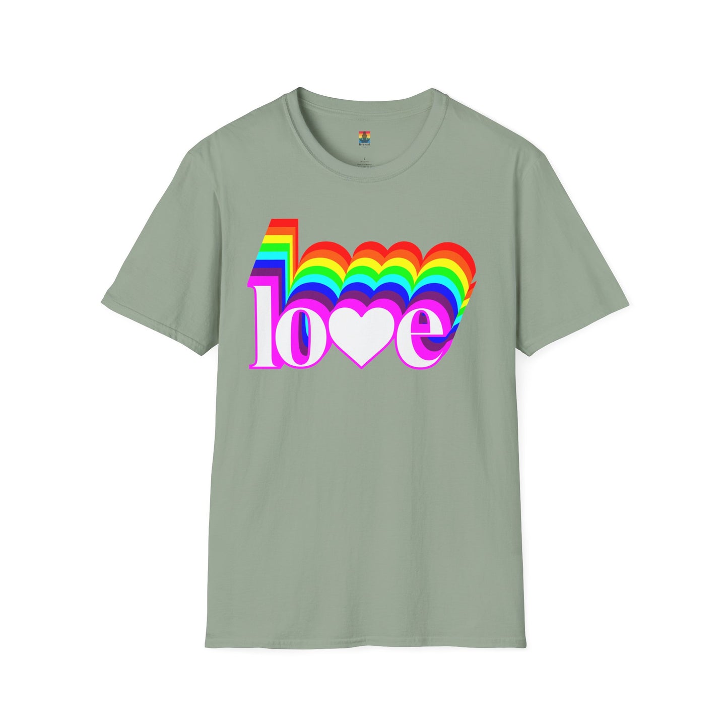 Rainbow Love Unisex Softstyle T-Shirt, Casual Wear, Summer Fashion, Gift for Friends