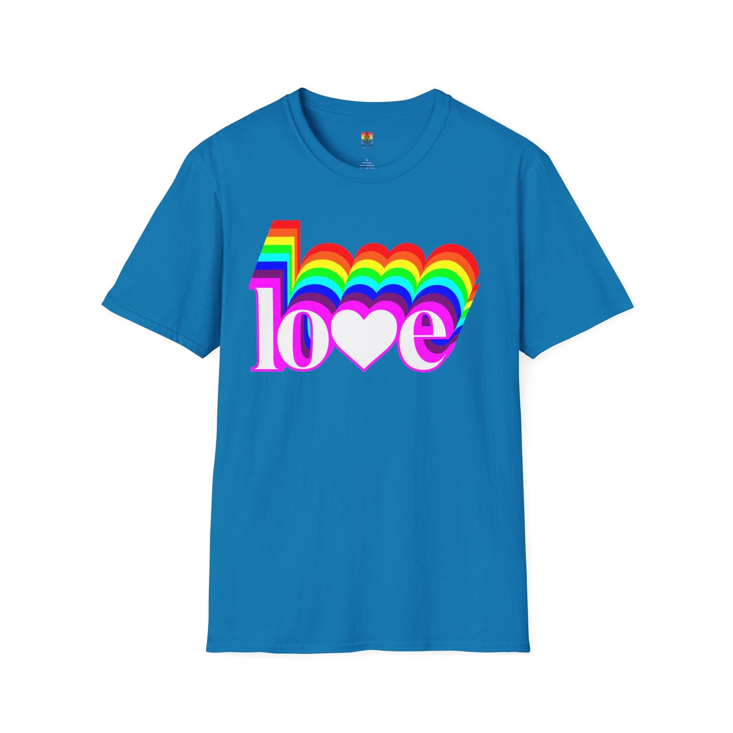 Rainbow Love Unisex Softstyle T-Shirt, Casual Wear, Summer Fashion, Gift for Friends