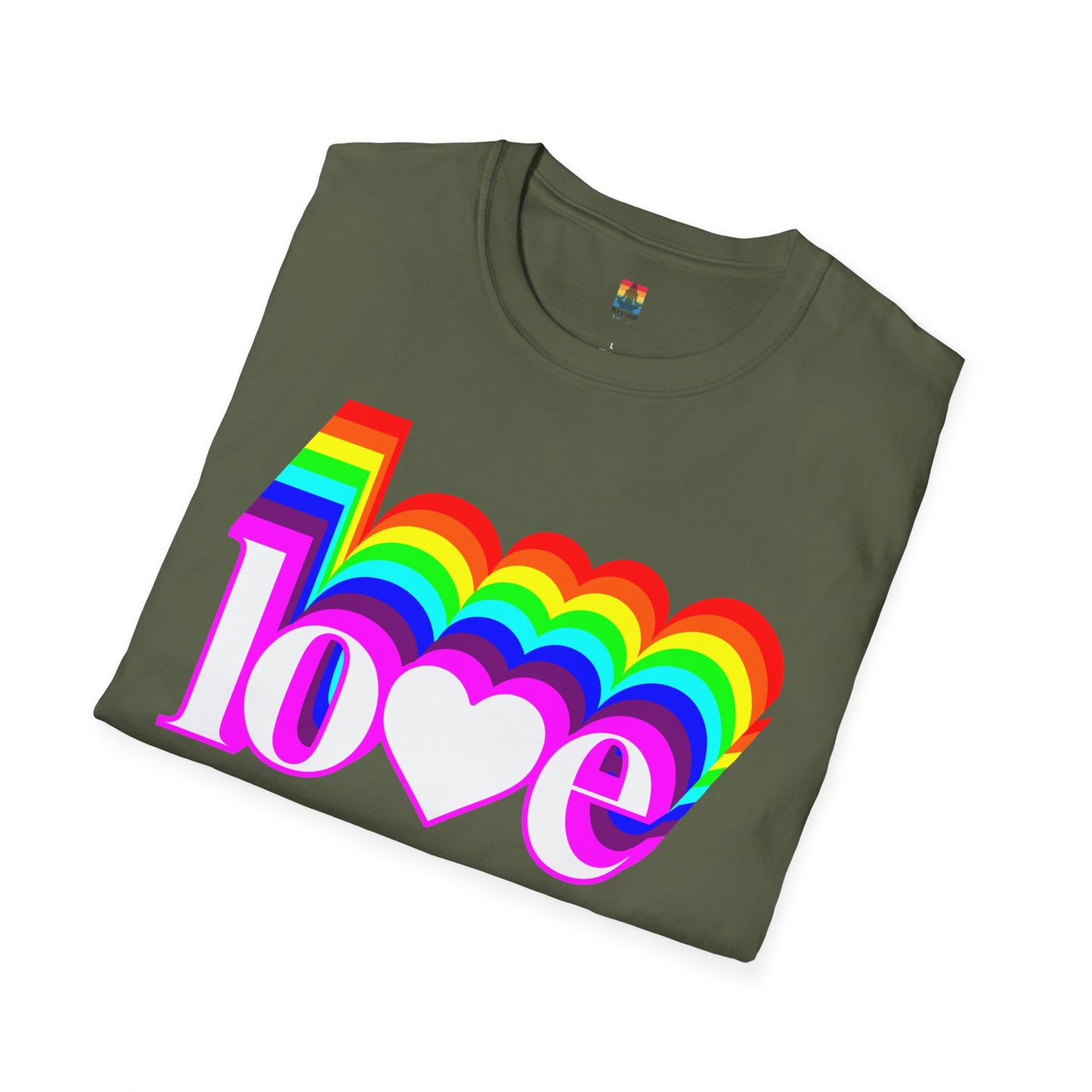 Rainbow Love Unisex Softstyle T-Shirt, Casual Wear, Summer Fashion, Gift for Friends