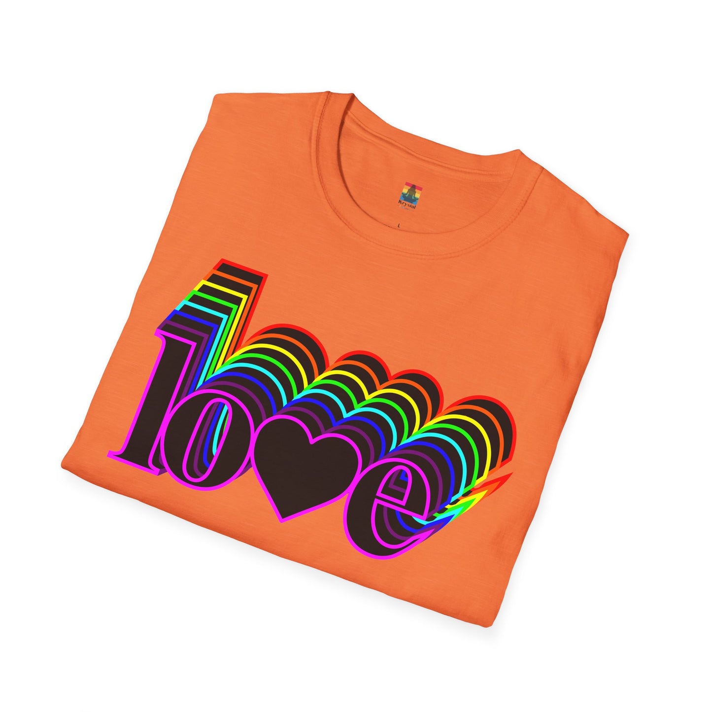 Retro Love Graphic T-Shirt | Unisex Softstyle Tee | Pride Shirt, Casual Wear, Gift for Him/Her, Rainbow Design, Everyday Style