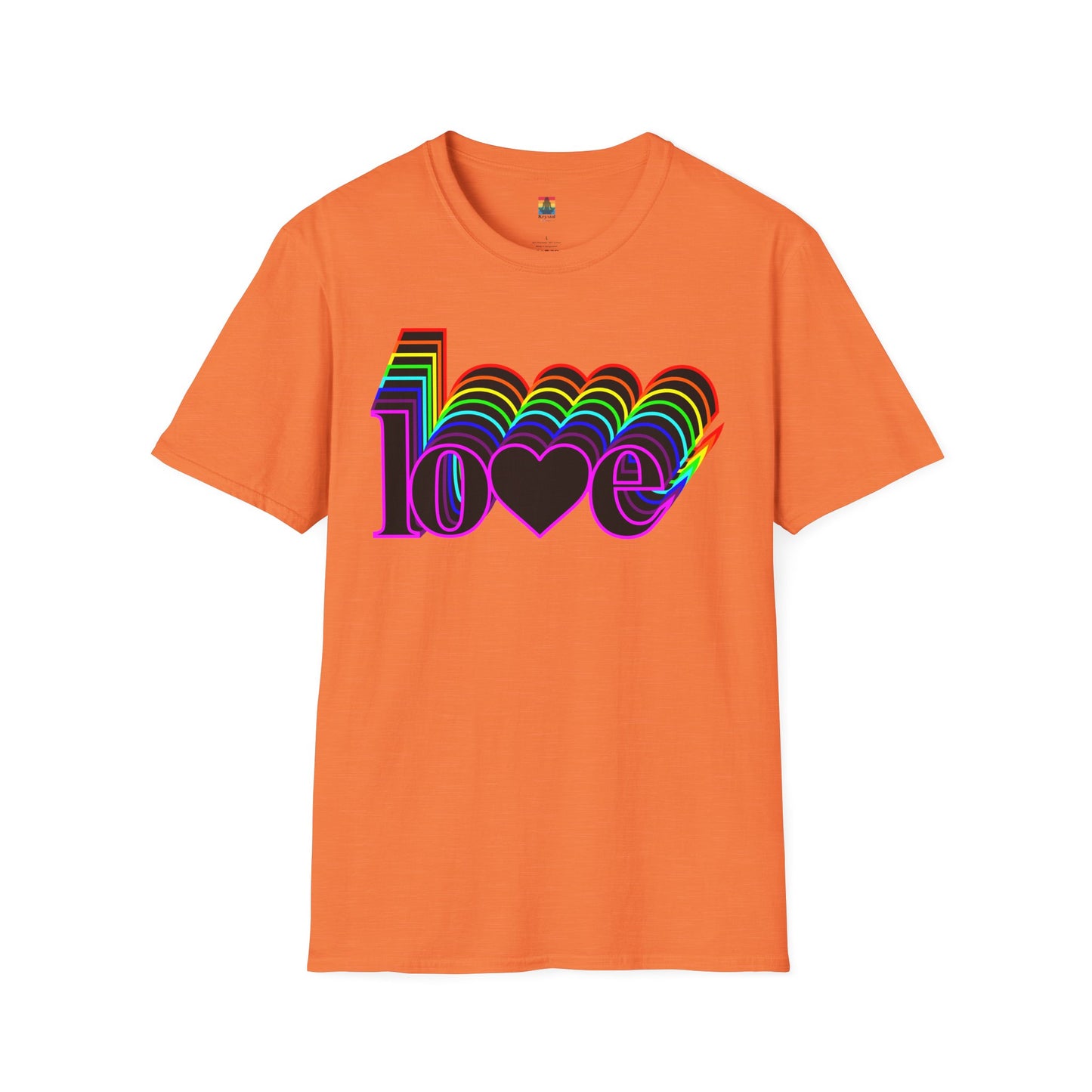 Retro Love Graphic T-Shirt | Unisex Softstyle Tee | Pride Shirt, Casual Wear, Gift for Him/Her, Rainbow Design, Everyday Style