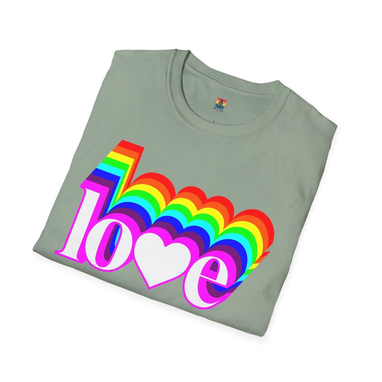 Rainbow Love Unisex Softstyle T-Shirt, Casual Wear, Summer Fashion, Gift for Friends