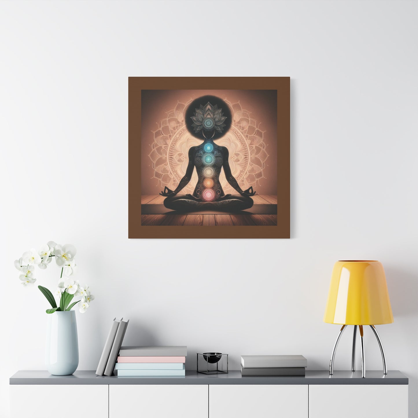 Meditation Chakra Canvas Wall Art, Spiritual Decor, Yoga Gift, Mindfulness Home Decor, Meditation Room Artwork