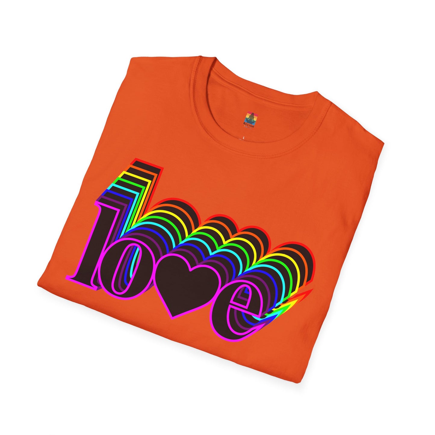 Retro Love Graphic T-Shirt | Unisex Softstyle Tee | Pride Shirt, Casual Wear, Gift for Him/Her, Rainbow Design, Everyday Style