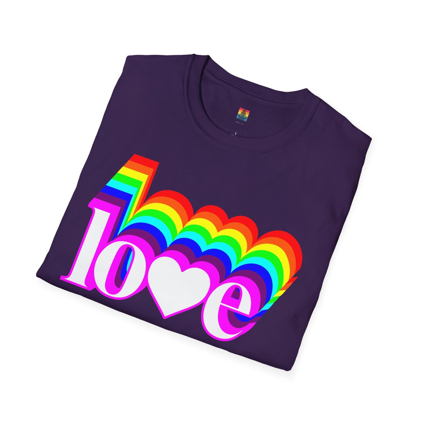 Rainbow Love Unisex Softstyle T-Shirt, Casual Wear, Summer Fashion, Gift for Friends
