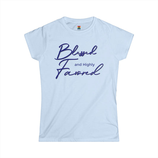 Women's Blessed and Highly Favored Tee, Inspirational T-Shirt, Gift for Her, Faith-based Apparel, Christian Women's Fashion