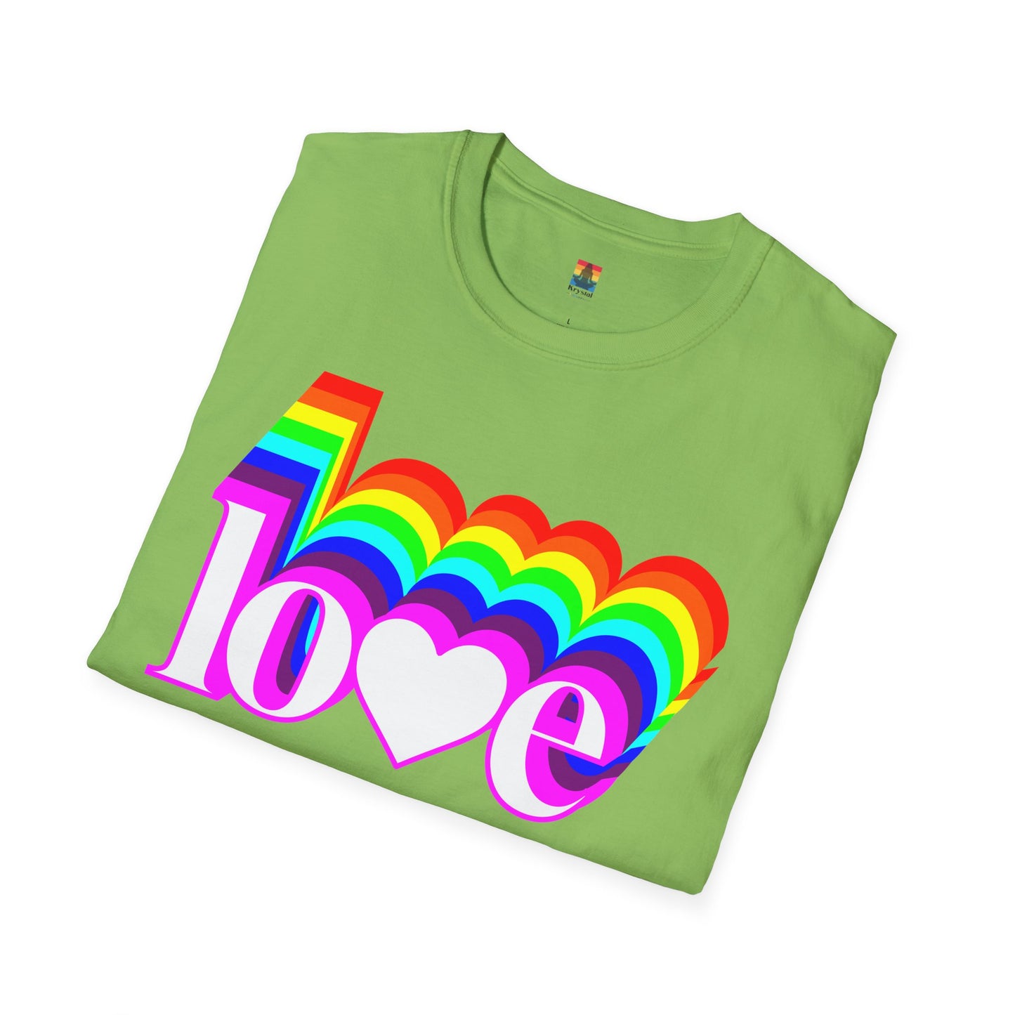 Rainbow Love Unisex Softstyle T-Shirt, Casual Wear, Summer Fashion, Gift for Friends