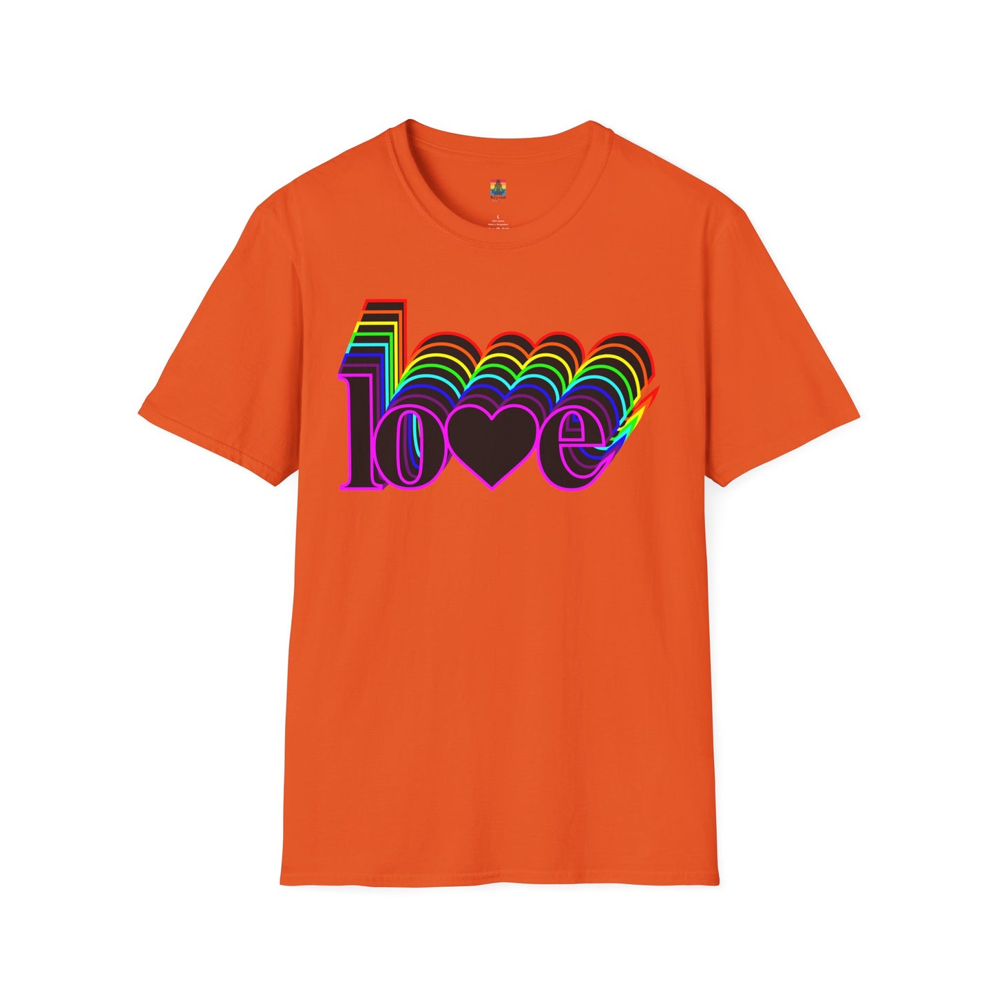 Retro Love Graphic T-Shirt | Unisex Softstyle Tee | Pride Shirt, Casual Wear, Gift for Him/Her, Rainbow Design, Everyday Style